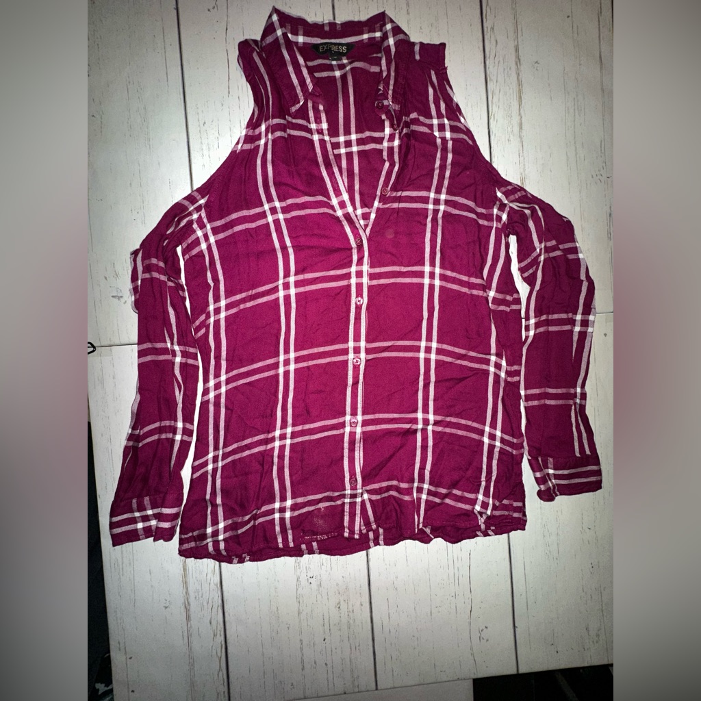 Express Cold Shoulder Button Down